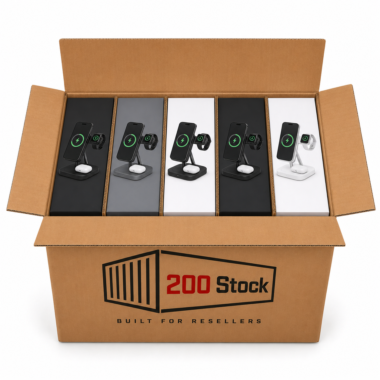 3-in-1 Wireless Charging Stations Wholesale Box — 50 Units - Image 2