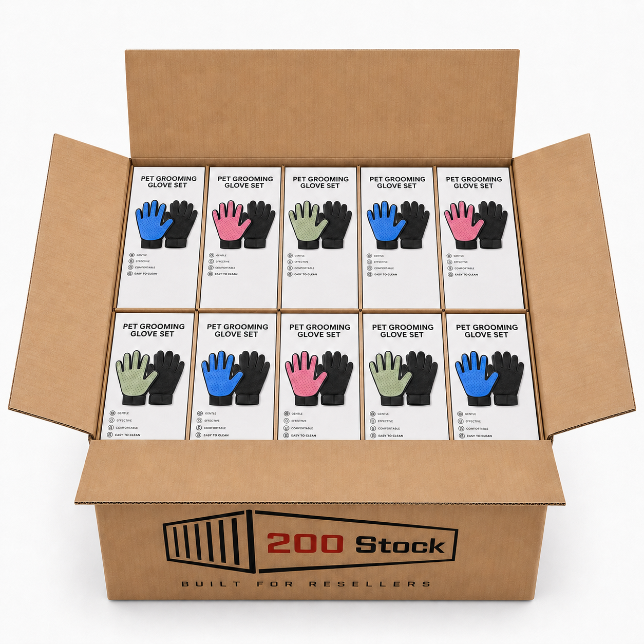 Pet Grooming Glove Sets Wholesale Box — 150 Units - Image 2