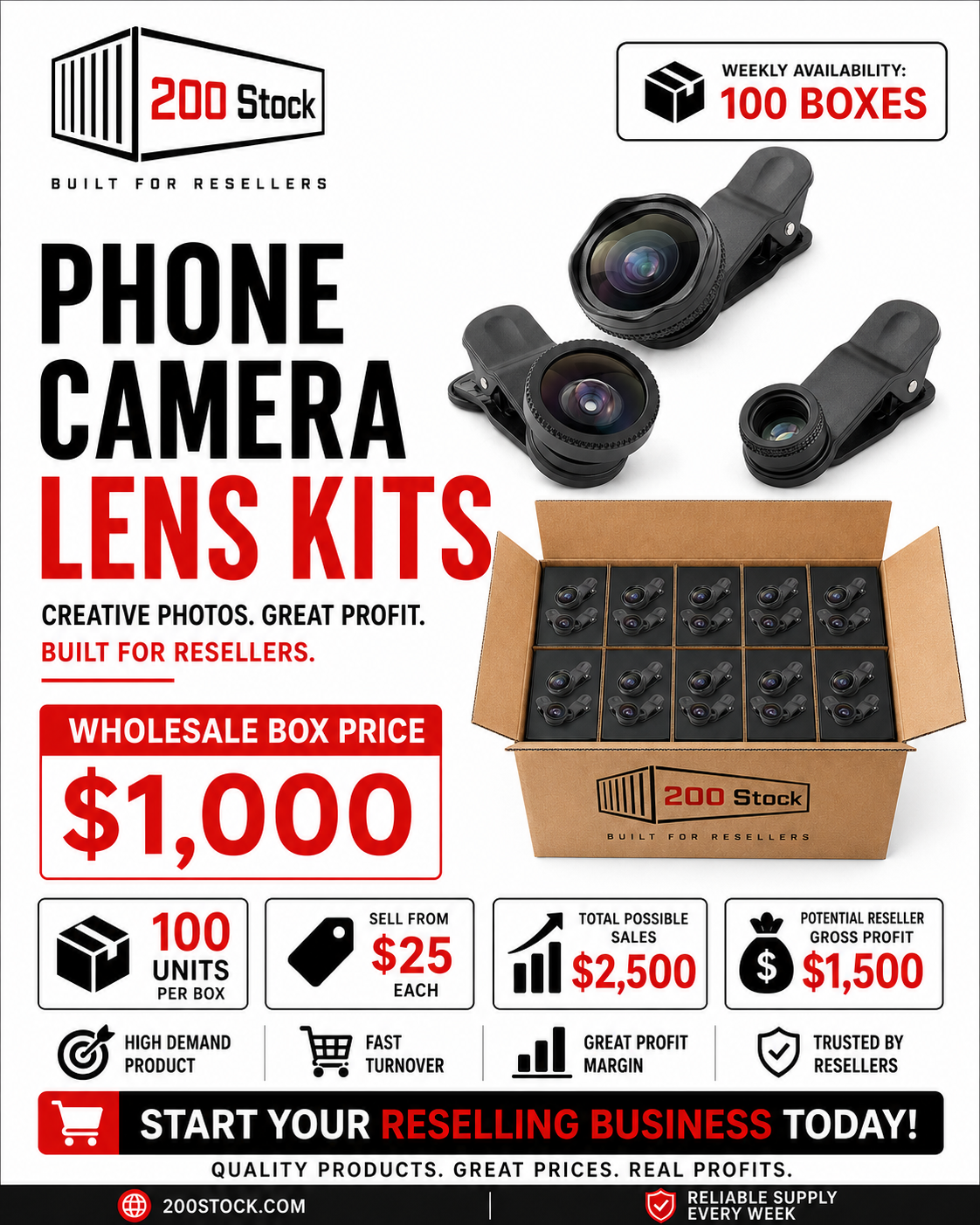 Phone Camera Lens Kits Wholesale Box — 100 Units - Image 3